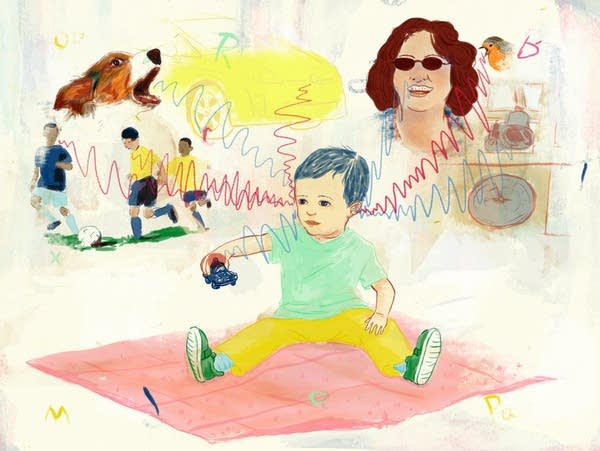 Poster Toddler and sound