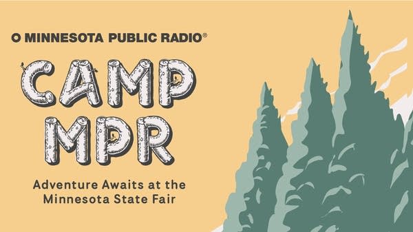 Poster Illustration of a grove of tall pine trees