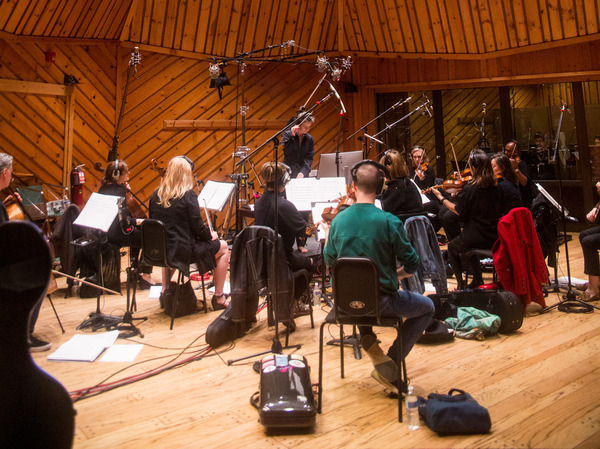 The orchestra of Camelot at Lincoln Center Theater recording the cast album.